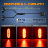 Nilight 6 Inch Oval Red LED Hitch Cargo Carrier Trailer Tail Lights W/ Flush Mount Grommets Wire Harness (Pair), view 4