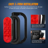 Nilight 6 Inch Oval Red LED Hitch Cargo Carrier Trailer Tail Lights W/ Flush Mount Grommets Wire Harness (Pair), view 6