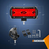 Nilight 6.5 Inch 120W 355LM Triple Row Spot Flood Red Led Pods (Pair), view 2