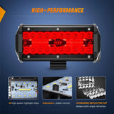 Nilight 6.5 Inch 120W 355LM Triple Row Spot Flood Red Led Pods (Pair), view 5