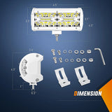 Nilight 6.5 Inch 120W Spot Flood Combo White Case Led Light Bar (Pair), view 2