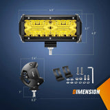 Nilight 6.5 Inch 120W Triple Row Amber Spot Flood LED Light Bars (Pair) | 16AWG Wire 3Pin Switch, view 2