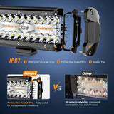 Nilight 6.5 Inch 120W Triple Row Amber White Spot Flood LED Light Bars (Pair) | 16AWG DT Wire, view 4