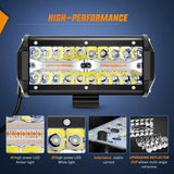 Nilight 6.5 Inch 120W Triple Row Amber White Spot Flood LED Light Bars (Pair) | 16AWG DT Wire, view 6