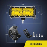 Nilight 6.5 Inch 120W Triple Row Amber White Spot Flood LED Light Bars (Pair), view 2