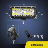 Nilight 6.5 Inch 120W Triple Row Spot Flood LED Light Bars (Pair) | 16AWG Wire 3Pin Switch, view 2