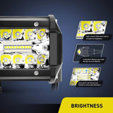 Nilight 6.5 Inch 120W Triple Row Spot Flood LED Light Bars (Pair) | 16AWG Wire 3Pin Switch, view 3
