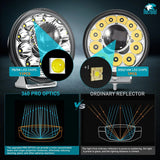 Nilight 5.75 Inch 12LED Round Spot Night Vision LED Light Pods (Pair) | 16AWG Wire 5Pin Switch, view 5