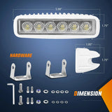 Nilight 6 Inch 18W 1800LM Flood White Case Led Work Lights (Pair), view 2