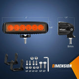 Nilight 6 Inch 18W Amber White Spot LED Work Lights (Pair), view 2