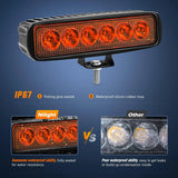 Nilight 6 Inch 18W Amber White Spot LED Work Lights (Pair), view 5