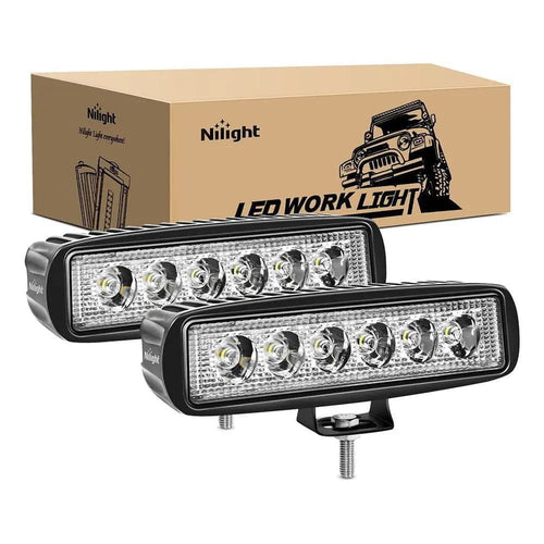 Nilight 6.3 Inch 18W Flood Led Work Lights (Pair)