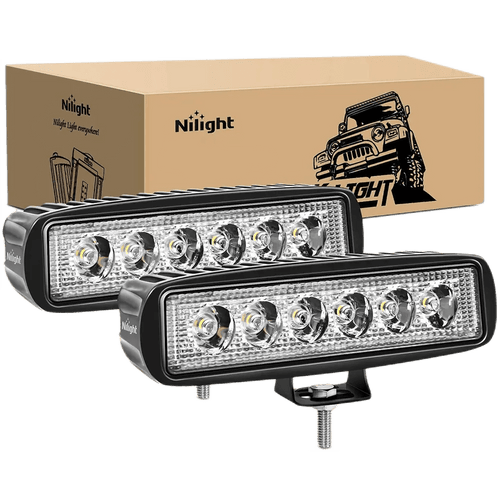 Nilight 6.3 Inch 18W Spot LED Work Light (Pair)