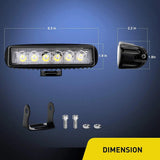 Nilight 6.3 Inch 18W Spot LED Work Lights (Pair) | 16AWG Wire 3Pin Switch, view 2