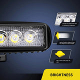 Nilight 6.3 Inch 18W Spot LED Work Lights (Pair) | 16AWG Wire 3Pin Switch, view 3