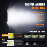 Nilight 6.5 Inch 20W 2089LM Side Shooter DRL Spot Flood LED Light Bars (Pair) | 16AWG DT Wire, view 2