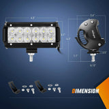 Nilight 6.5 Inch 36W 3600LM Double Row Flood LED Light Bars (2 Pairs), view 2