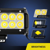 Nilight 6.5 Inch 36W Double Row Spot Led Light Bars (Pair) | 16AWG Wire 3Pin Switch, view 3