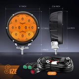 Nilight 5.7 Inch 50W 5040LM Round Yellow Spot Flood LED Work Lights (Pair) | 16AWG DT Wire, view 2