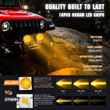 Nilight 5.7 Inch 50W 5040LM Round Yellow Spot Flood LED Work Lights (Pair) | 16AWG DT Wire, view 3