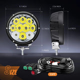 Nilight 5.7 Inch 50W 6500LM Round Spot Flood LED Work Lights (Pair) | 16AWG DT Wire, view 2