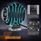 Nilight 5.7 Inch 50W 6500LM Round Spot Flood LED Work Lights (Pair) | 16AWG DT Wire, view 5