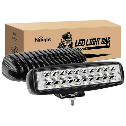 Nilight 6 Inch 60W 3000LM Double Row Spot Led Work Lights (Pair)