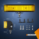 Nilight 6.5 Inch 60W Amber Side Shooter Quadruple Row Spot Flood LED Light Bars (Pair), view 2