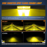 Nilight 6.5 Inch 60W Amber Side Shooter Quadruple Row Spot Flood LED Light Bars (Pair), view 4