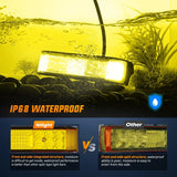 Nilight 6.5 Inch 60W Amber Side Shooter Quadruple Row Spot Flood LED Light Bars (Pair), view 5