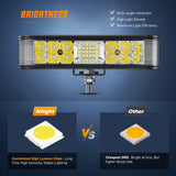 Nilight 6.5 Inch 60W Side Shooter Quadruple Row Spot Flood LED Light Bars (Pair), view 2