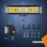 Nilight 6.5 Inch 60W Side Shooter Quadruple Row Spot Flood LED Light Bars (Pair), view 3