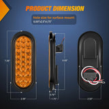 Nilight 6 Inch Oval Amber 24Leds Trailer Tail Lights (Pair), view 2