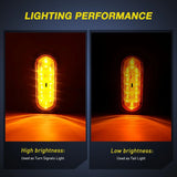 Nilight 6 Inch Oval Amber Tail Lights flush Mount Grommets Plugs w/Mounting Brackets (Pair), view 2