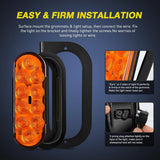 Nilight 6 Inch Oval Amber Tail Lights flush Mount Grommets Plugs w/Mounting Brackets (Pair), view 4