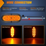 Nilight 6 Inch Oval Amber Upgrade LED Trailer Tail Lights (Pair), view 3