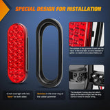 Nilight 6 Inch Oval Red 24Leds Trailer Tail Lights 4Pcs, view 4