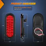 Nilight 6 Inch Oval Red 24Leds Trailer Tail Lights (Pair), view 2