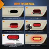 Nilight 6 Inch Oval Red 24Leds Trailer Tail Lights (Pair), view 5