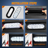 Nilight 6 Inch Oval Red Amber White LED Trailer Tail Lights (6 Pcs), view 5