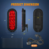 Nilight 6 Inch Oval Red LED Trailer Tail Lights W/ Flush Mount Grommets Wire Harness (Pair), view 2
