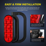 Nilight 6 Inch Oval Red Tail Lights w/ Mount Bracket (Pair), view 5