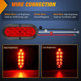 Nilight 6 Inch Oval Red Upgrade LED Trailer Tail Lights (Pair), view 3