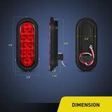 Nilight 6 Inch Oval Red White 10LED Trailer Tail Lights (6 Pcs), view 2