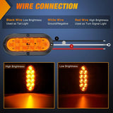 Nilight 6 Inch Oval Red White Amber Upgrade LED Trailer Tail Lights (6PCS), view 6