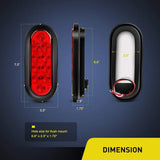 Nilight 6 Inch Oval Red White LED Trailer Tail Lights (2 Pairs), view 2