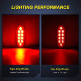 Nilight 6 Inch Oval Red White LED Trailer Tail Lights (2 Pairs), view 5