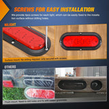 Nilight 6Inch Oval Tail Light 2PCS 35LED Arrow Red Running Stop Brake Lights Surface Mount Waterproof for 12V Caravan Truck RV Camper Trailer Bus, view 5