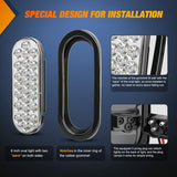 Nilight 6 Inch Oval White 24Leds Trailer Tail Lights 4Pcs, view 4