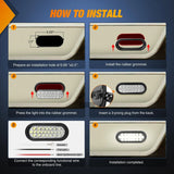 Nilight 6 Inch Oval White 24Leds Trailer Tail Lights (Pair), view 5